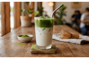 Iced matcha latte recept: koel, romig en zo gemaakt