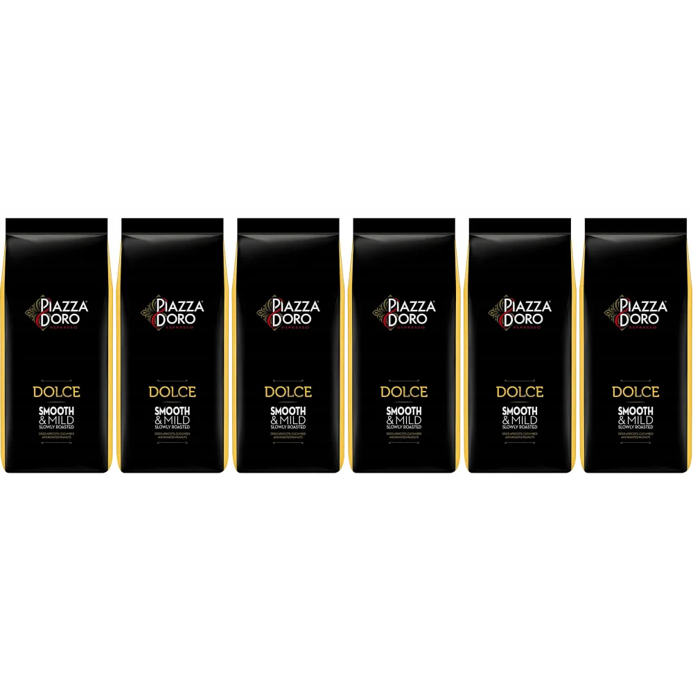 Piazza d'Oro Dolce - koffiebonen - 6 x 1 kilo
