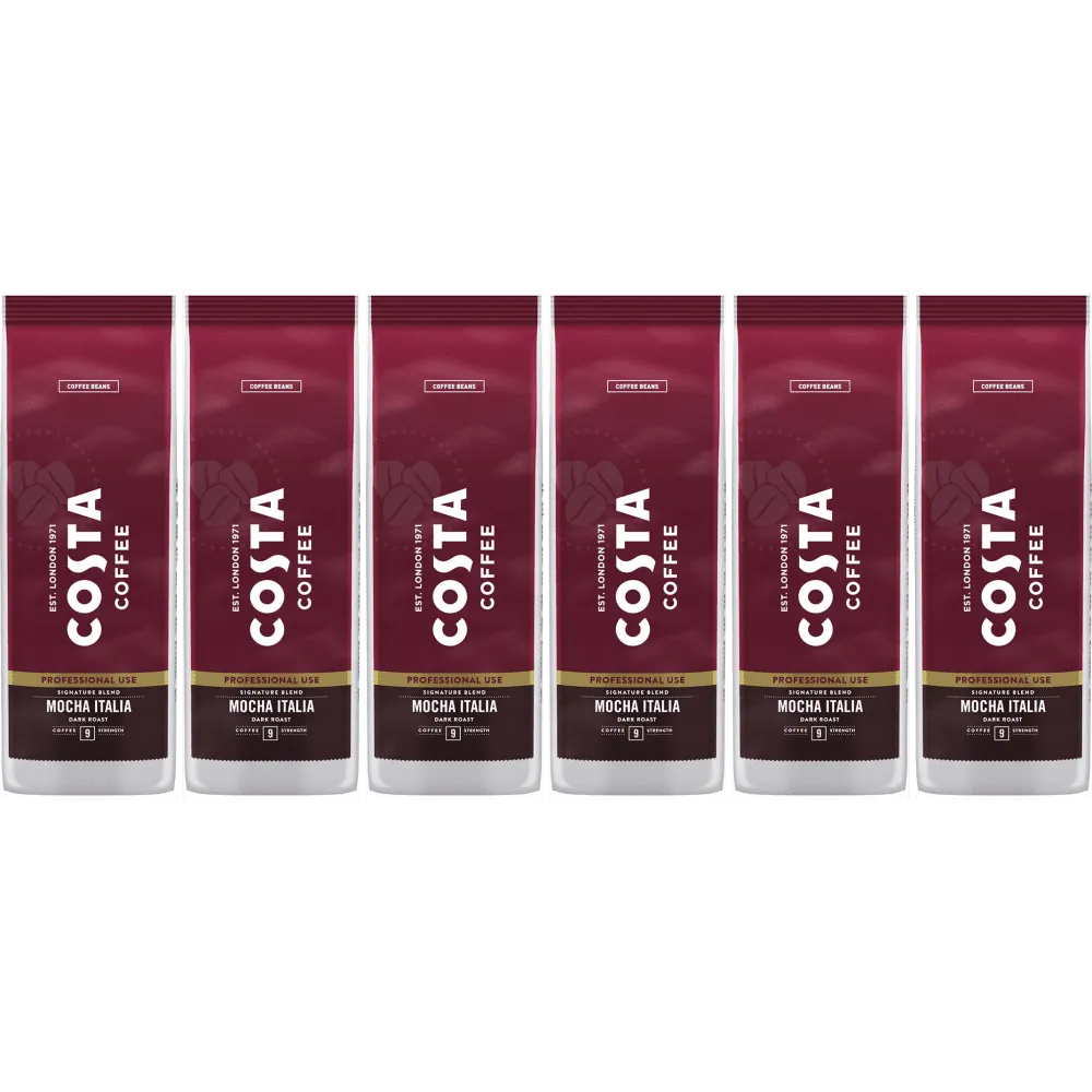 Costa Coffee Professional Mocha Italia Dark Roast - koffiebonen - 6 x 1 kilo