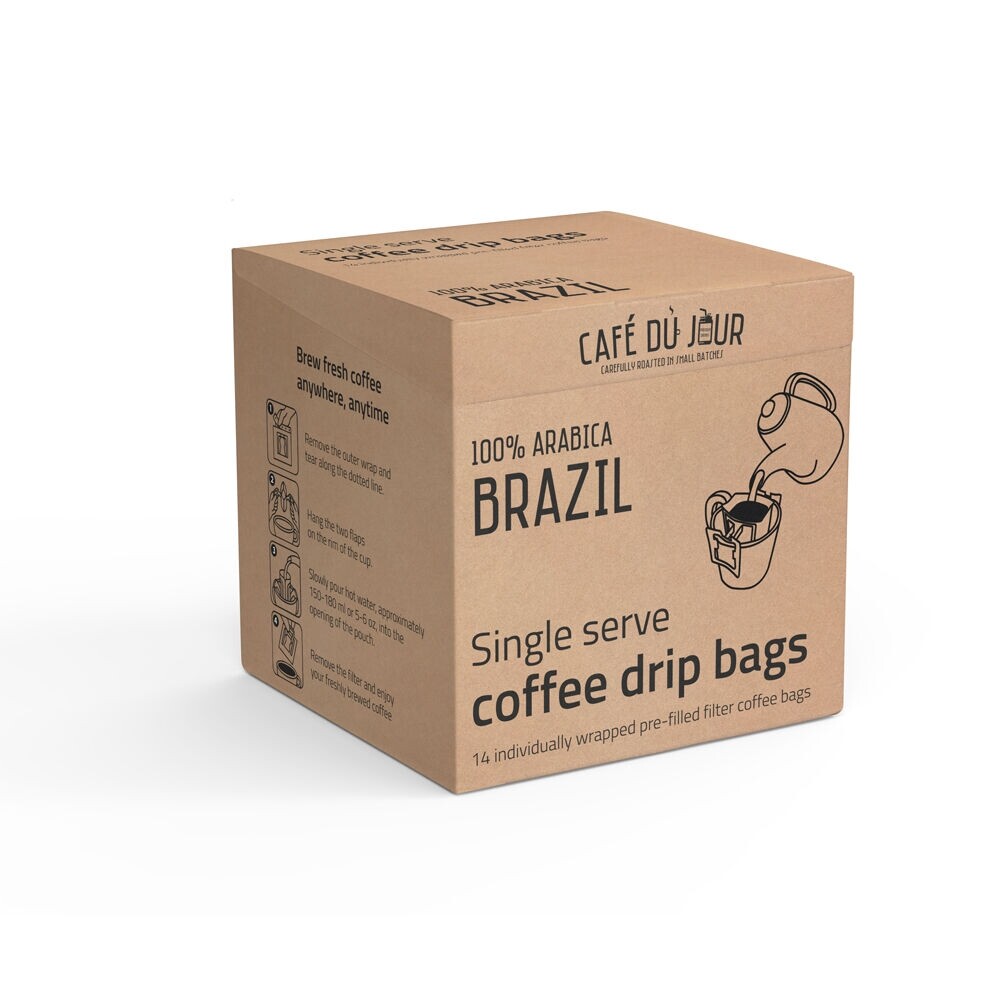 100% arabica Brazilië - Single Serve Coffee Drip Bags - 14 stuks