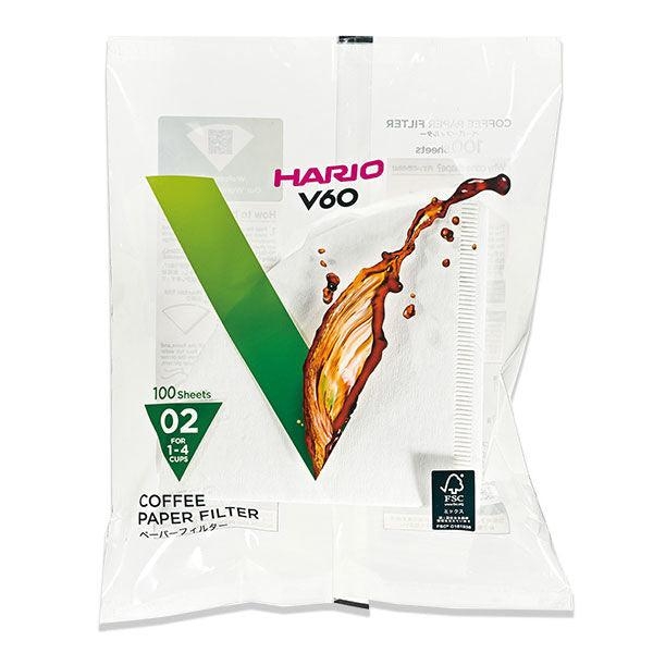 Hario V60 koffiefilters - maat 02 wit - 100 stuks
