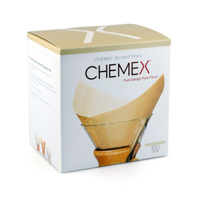 Chemex koffiefilters - FSU-100 Bonded (gevouwen) & natuurlijk - 100 stuks