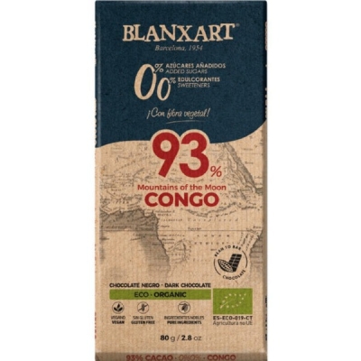 Blanxart - Congo 0.0% toegevoegde suikers - 93% pure chocolade