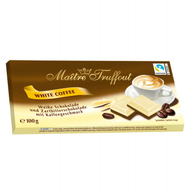 Witte koffie Chocolade - Licht-zoete chocolade met koffiesmaak - 100 gram