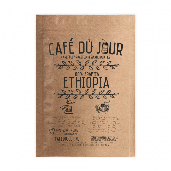 Café du Jour Single Serve Drip Coffee - 100% arabica Ethiopia - filterkoffie voor onderweg!