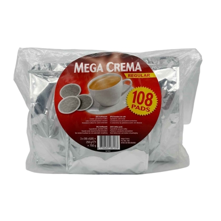 Mega Crema Regular - koffiepads - 108 stuks