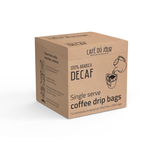 100% arabica Decaf - Single Serve Coffee Drip Bags - 14 stuks